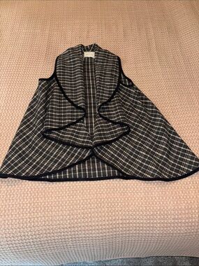 Altar’d State Checked Open-Front Cape Vest size M